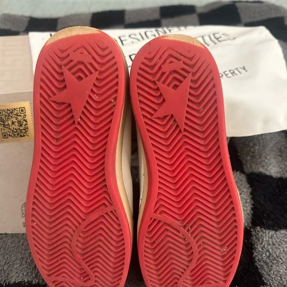 Golden Goose BallStar Sneakers with Gold Star and red bottoms size 37 - Picture 4 of 12